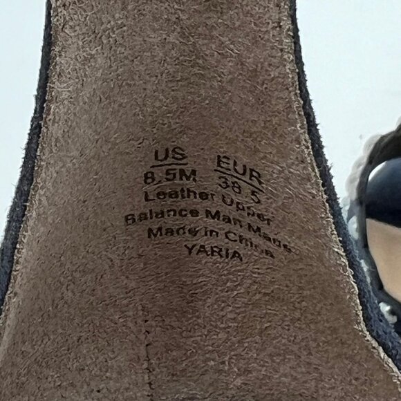 Sam Edelman Blue Suede Scalloped Edge Block Heels | Size 8.5 - Picture 9 of 9